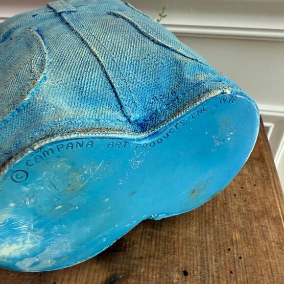 Vintage Campana Art Prod Inc 1976 Jean Shorts Pencil Holder Small Planter - Picture 5 of 7